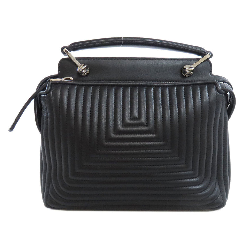 FENDI Handbag leather black Small.com Clickture 2WAY Women Used Authentic