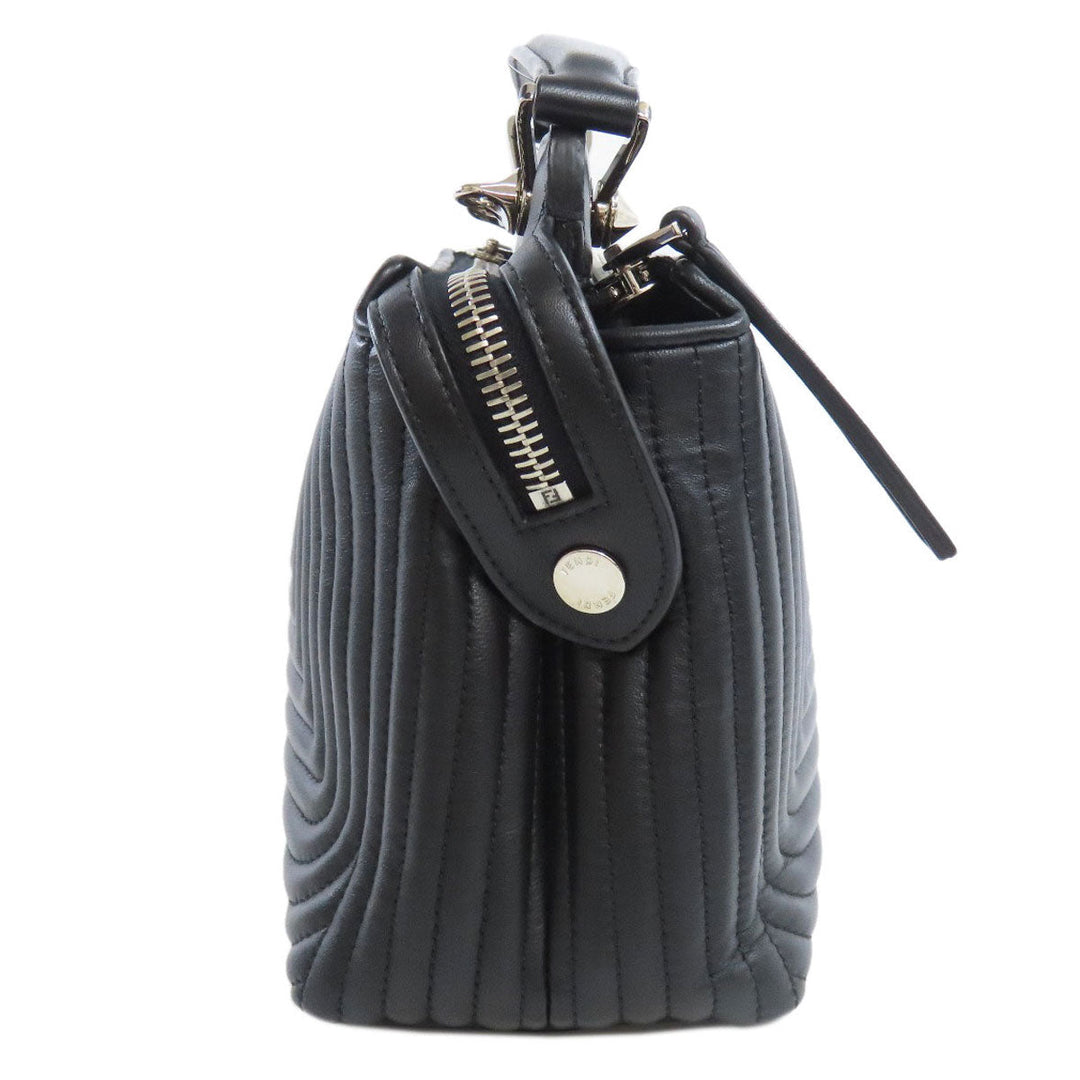 FENDI Handbag leather black Small.com Clickture 2WAY Women Used Authentic