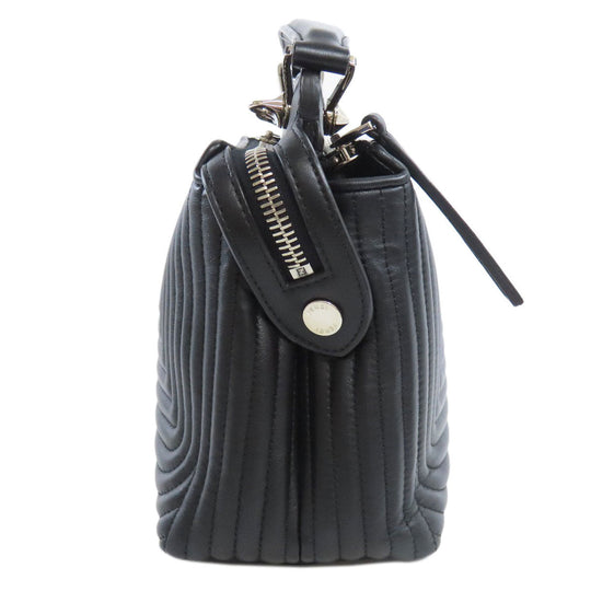 FENDI Handbag leather black Small.com Clickture 2WAY Women Used Authentic