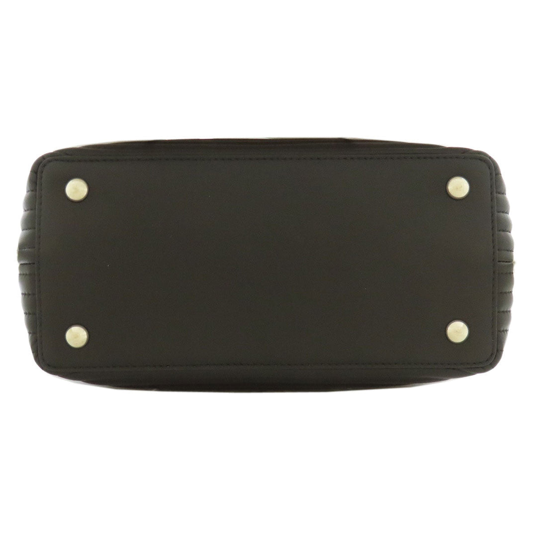 FENDI Handbag leather black Small.com Clickture 2WAY Women Used Authentic