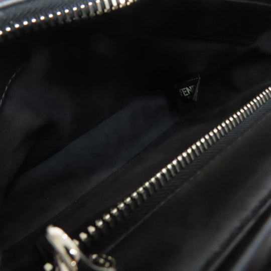 FENDI Handbag leather black Small.com Clickture 2WAY Women Used Authentic