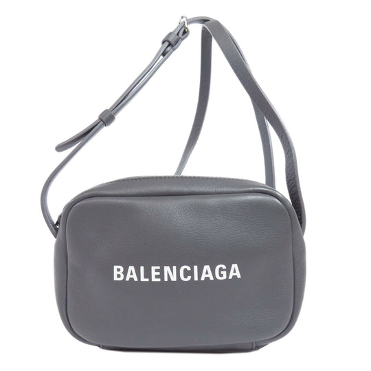 BALENCIAGA Shoulder Bag 489809 leather gray Everyday camera bag Women Used Authentic