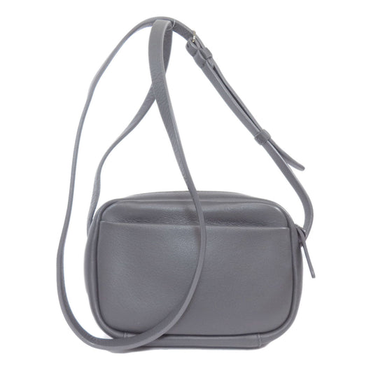 BALENCIAGA Shoulder Bag 489809 leather gray Everyday camera bag Women Used Authentic