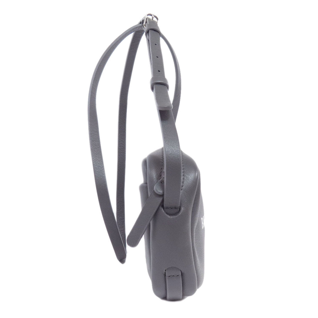 BALENCIAGA Shoulder Bag 489809 leather gray Everyday camera bag Women Used Authentic