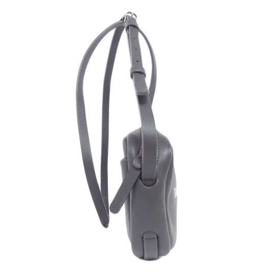 BALENCIAGA Shoulder Bag 489809 leather gray Everyday camera bag Women Used Authentic