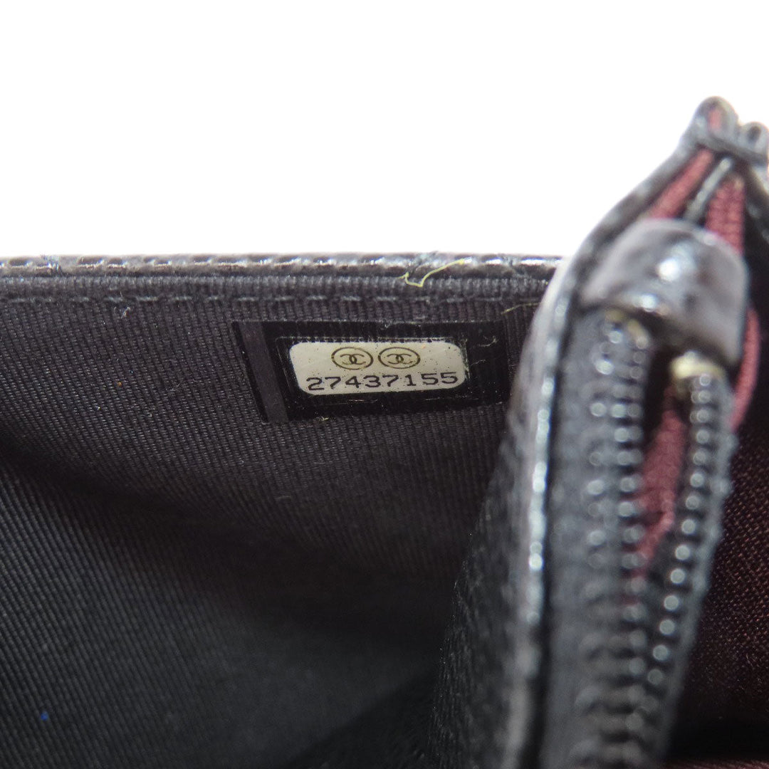 CHANEL Shoulder Bag Grained Calfskin Skin black Chain Wallet COCO Mark SilverMetal