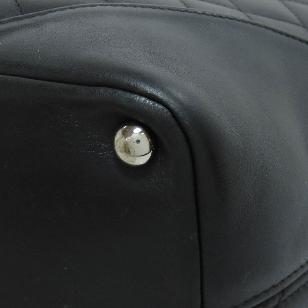 CHANEL Tote Bag leather black Cambon Line SilverMetal Women Used Authentic