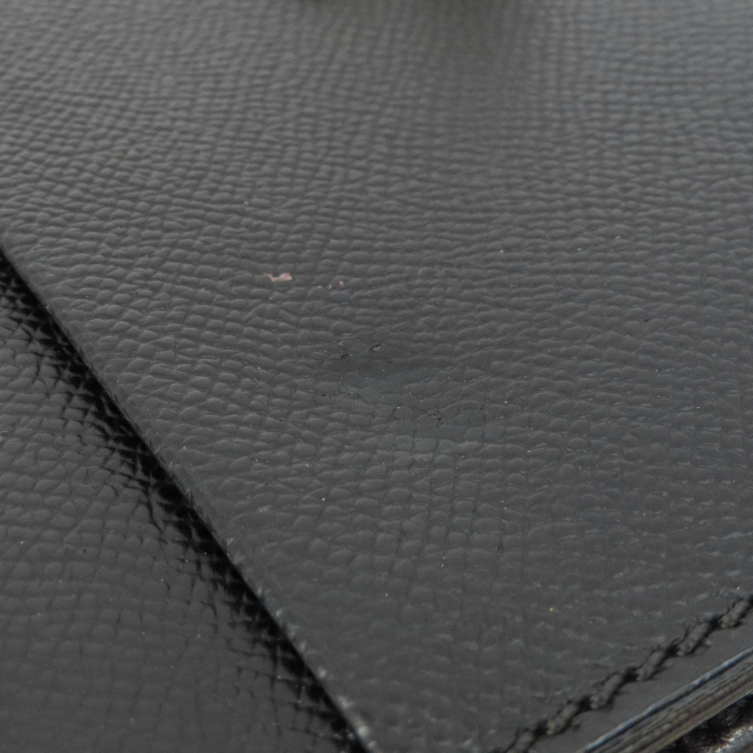 CHANEL Long Wallet Purse Grained Calfskin Skin black Chain Wallet COCO Mark Gold Metal