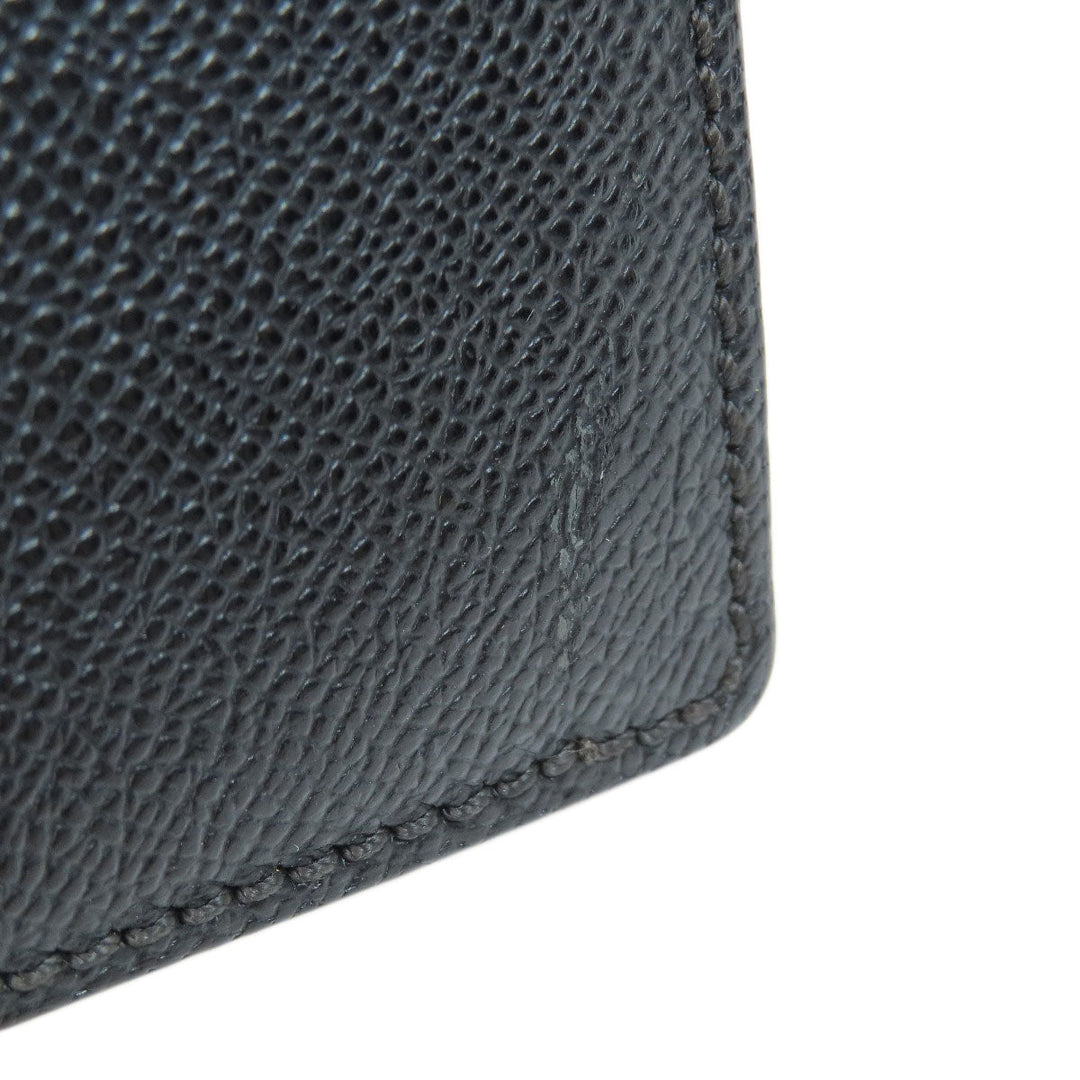 CHANEL Long Wallet Purse Grained Calfskin Skin black Chain Wallet COCO Mark Gold Metal