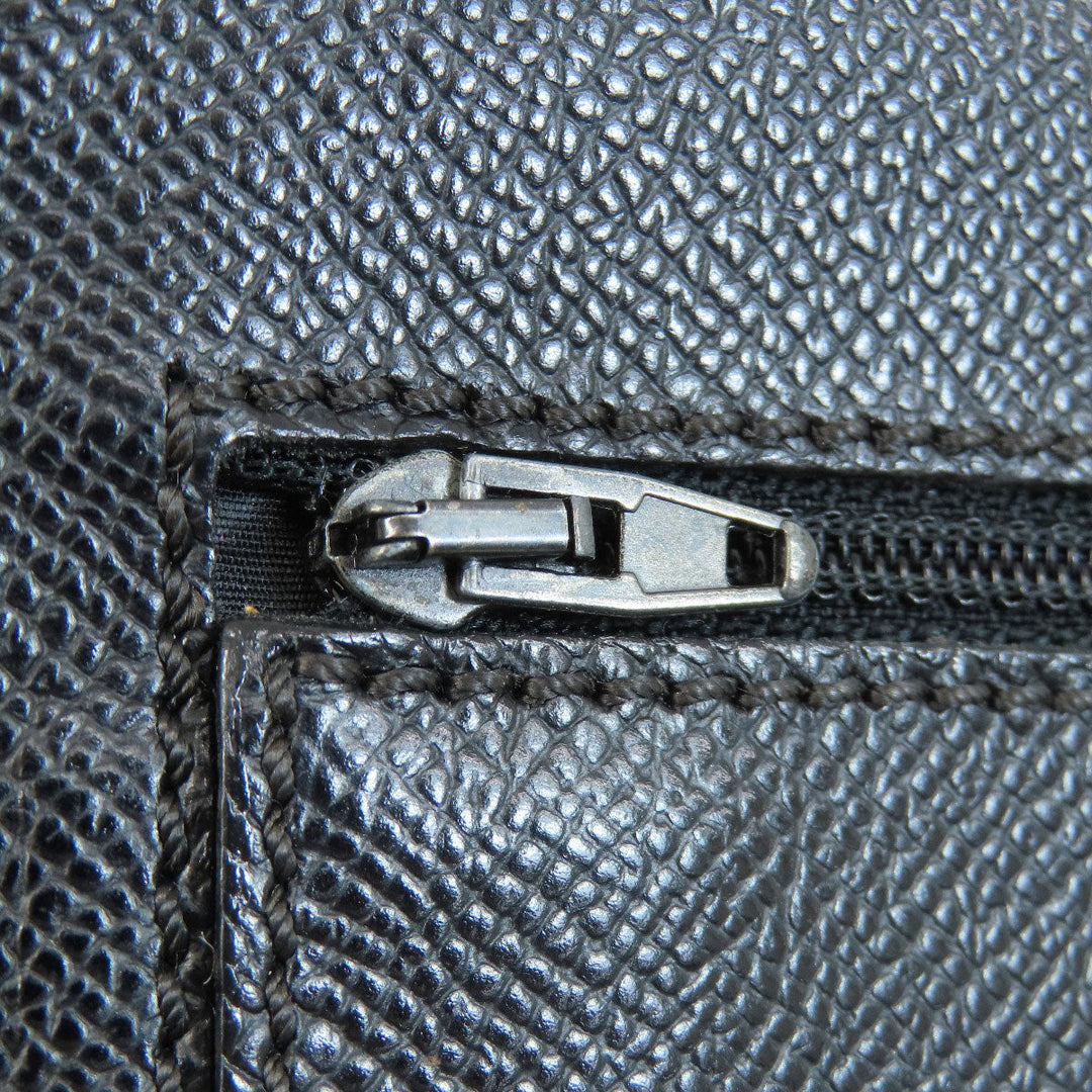 CHANEL Long Wallet Purse Grained Calfskin Skin black Chain Wallet COCO Mark Gold Metal