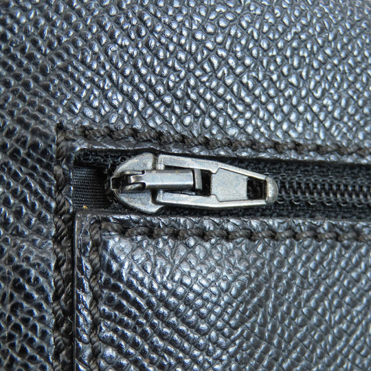 CHANEL Long Wallet Purse Grained Calfskin Skin black Chain Wallet COCO Mark Gold Metal