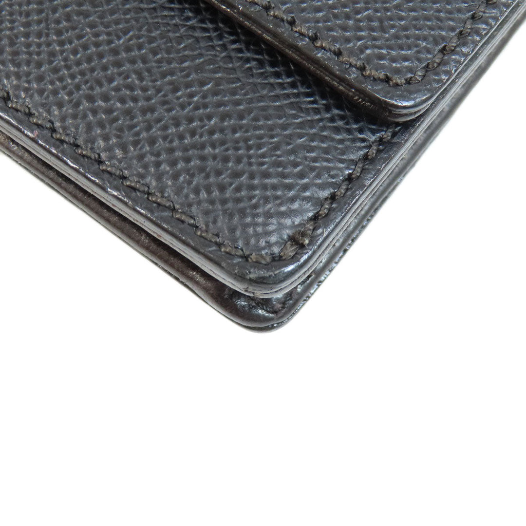 CHANEL Long Wallet Purse Grained Calfskin Skin black Chain Wallet COCO Mark Gold Metal