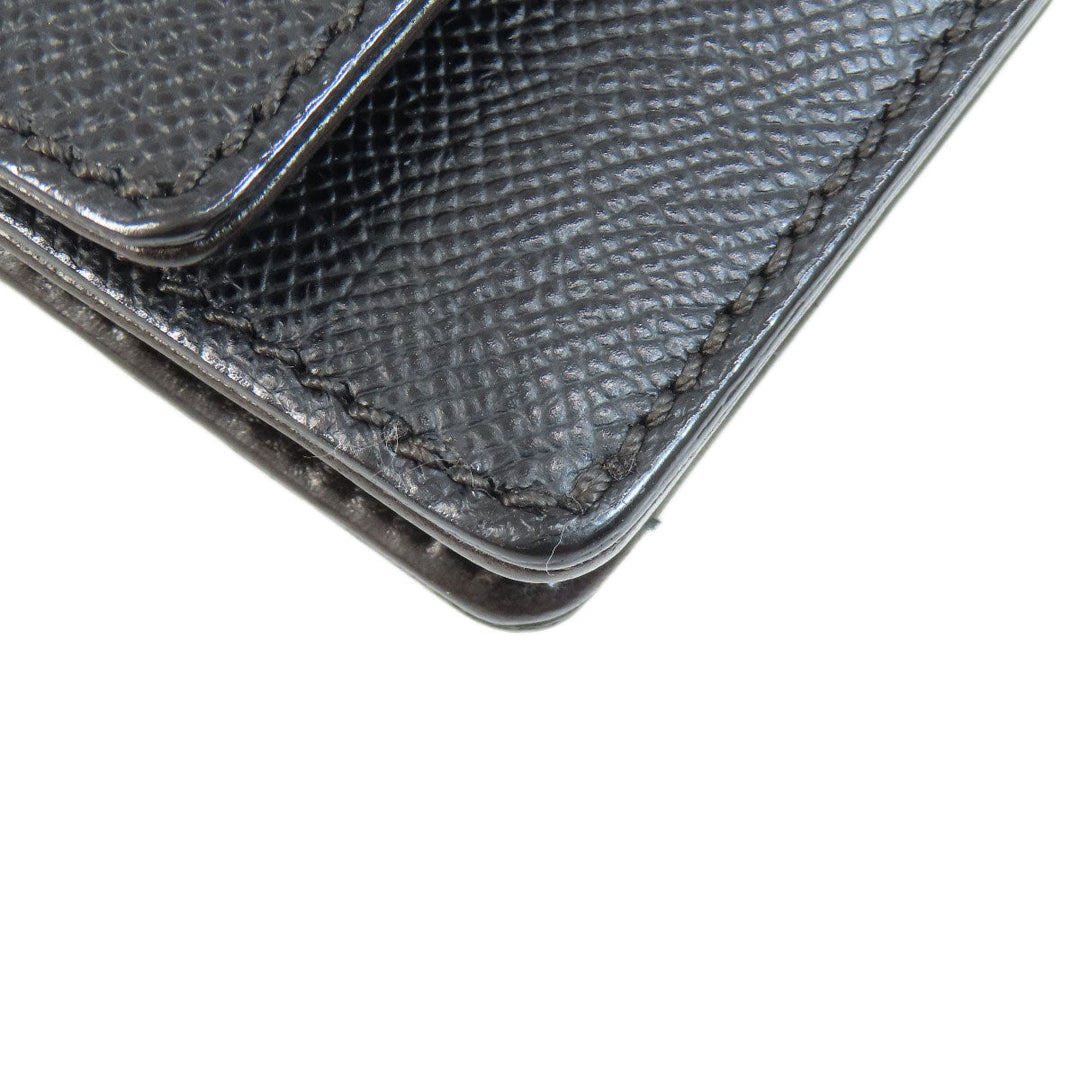 CHANEL Long Wallet Purse Grained Calfskin Skin black Chain Wallet COCO Mark Gold Metal
