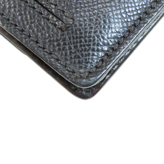 CHANEL Long Wallet Purse Grained Calfskin Skin black Chain Wallet COCO Mark Gold Metal