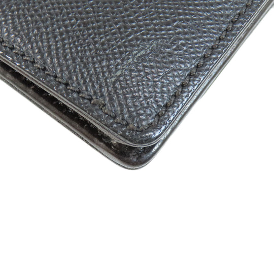 CHANEL Long Wallet Purse Grained Calfskin Skin black Chain Wallet COCO Mark Gold Metal