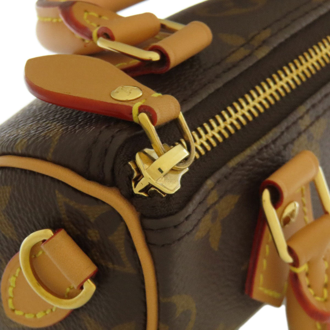 LOUIS VUITTON Tote Bag M81085 Monogram canvas Brown Nano speedy Women Used Authentic