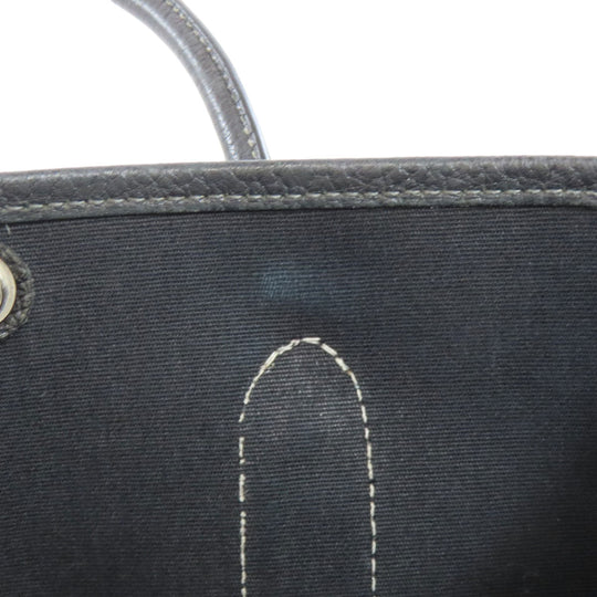 HERMES Handbag Tower ash black Garden Party TPM SilverMetal Women Used Authentic