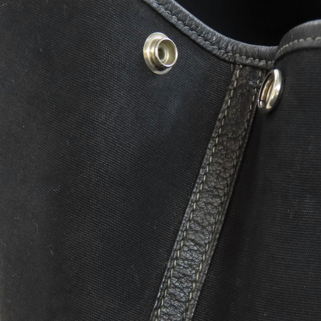 HERMES Handbag Tower ash black Garden Party TPM SilverMetal Women Used Authentic
