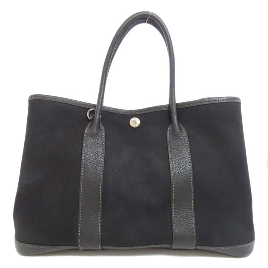 HERMES Handbag Tower ash black Garden Party TPM SilverMetal Women Used Authentic