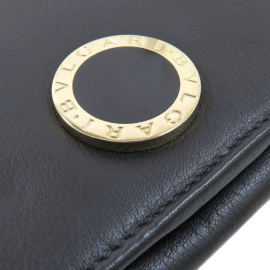 BVLGARI Long Wallet Purse leather black Bulgari Bulgari