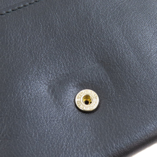 BVLGARI Long Wallet Purse leather black Bulgari Bulgari