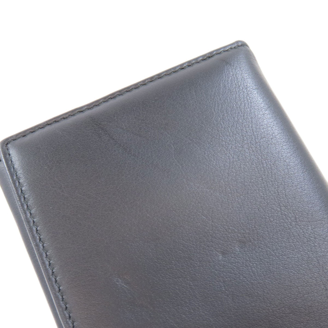 BVLGARI Long Wallet Purse leather black Bulgari Bulgari
