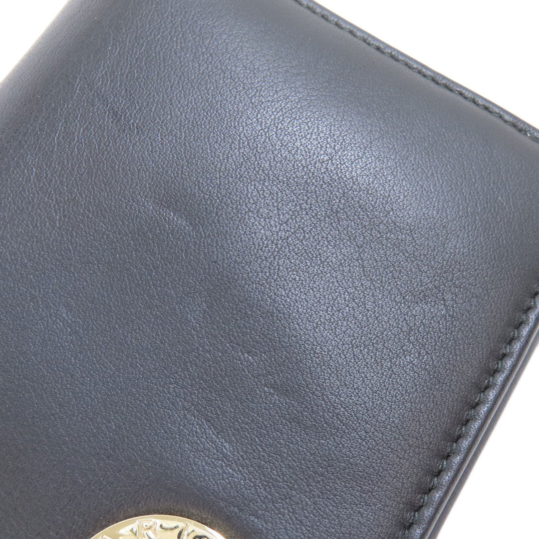 BVLGARI Long Wallet Purse leather black Bulgari Bulgari