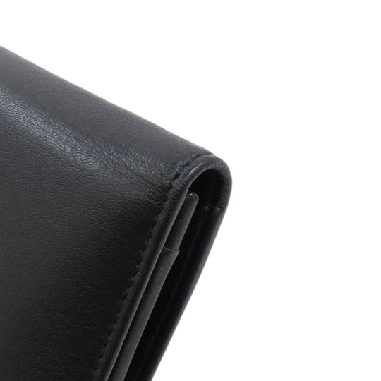 BVLGARI Long Wallet Purse leather black Bulgari Bulgari