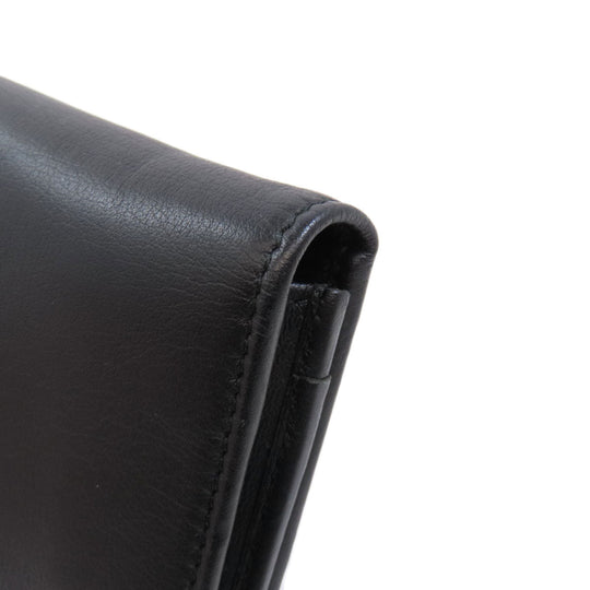 BVLGARI Long Wallet Purse leather black Bulgari Bulgari