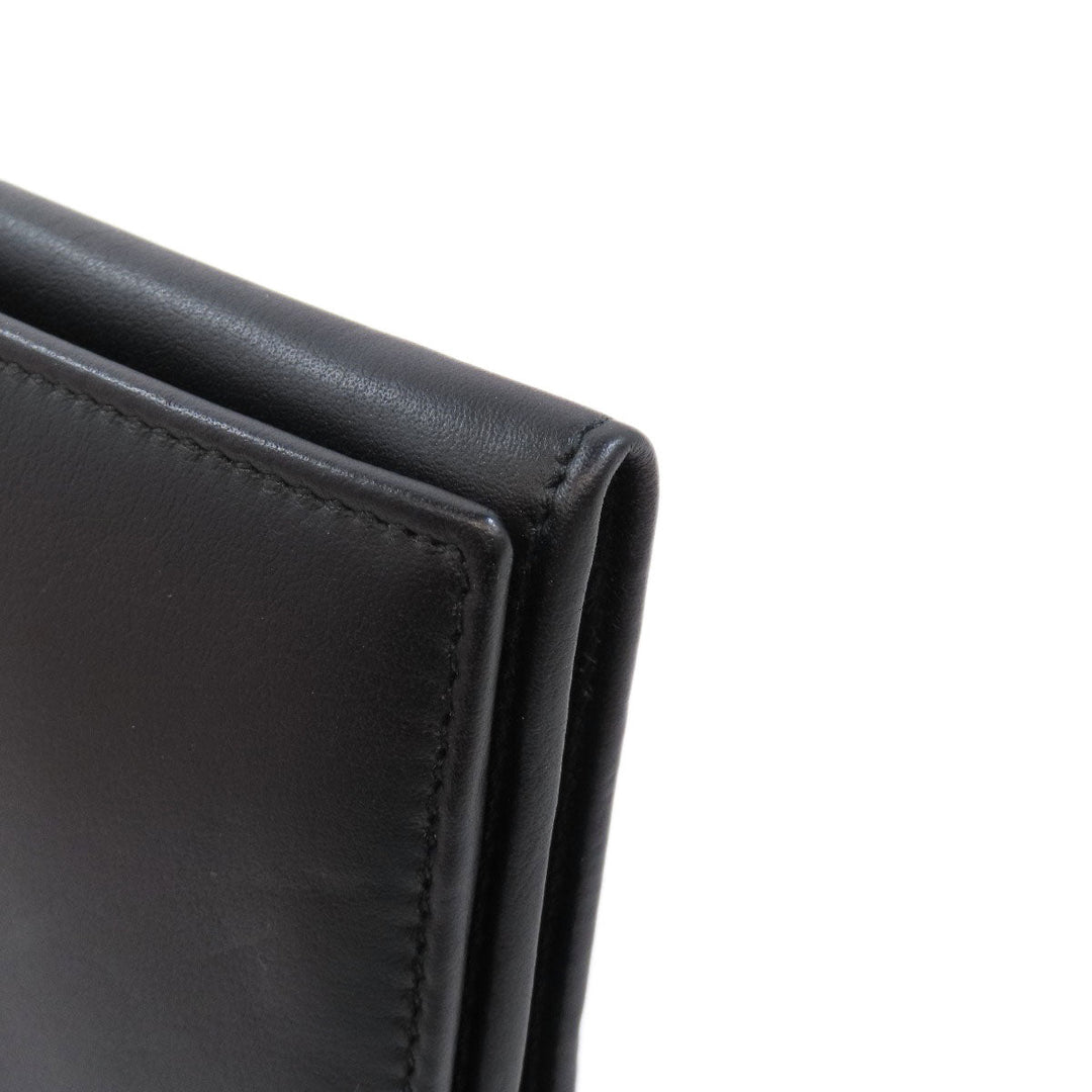 BVLGARI Long Wallet Purse leather black Bulgari Bulgari