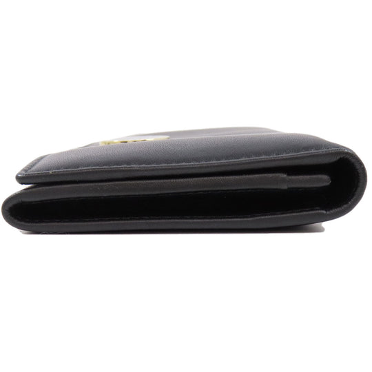 BVLGARI Long Wallet Purse leather black Bulgari Bulgari