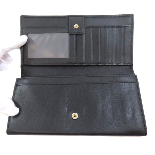 BVLGARI Long Wallet Purse leather black Bulgari Bulgari