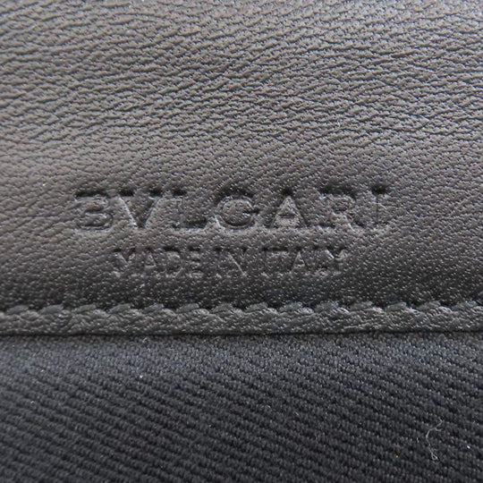 BVLGARI Long Wallet Purse leather black Bulgari Bulgari