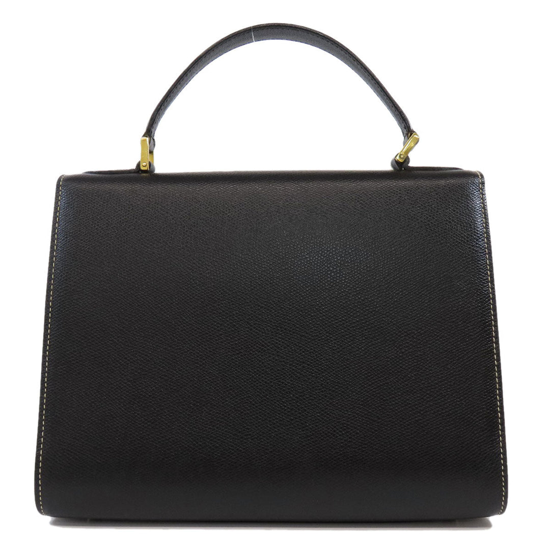 BALLY Handbag leather black 2WAY Women Used Authentic