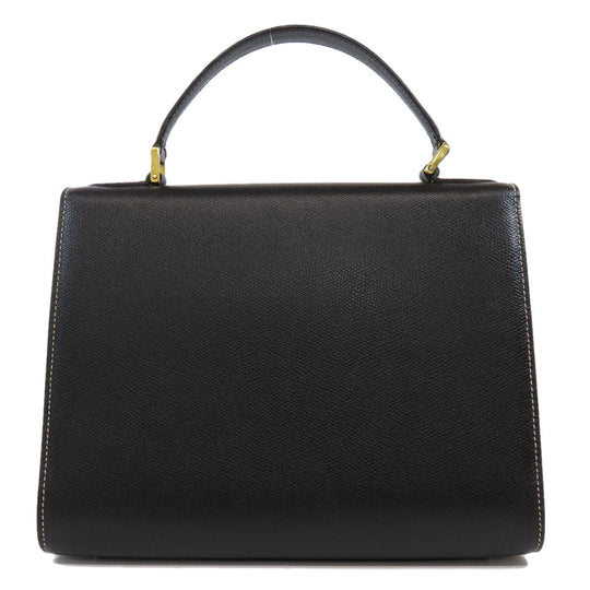 BALLY Handbag leather black 2WAY Women Used Authentic