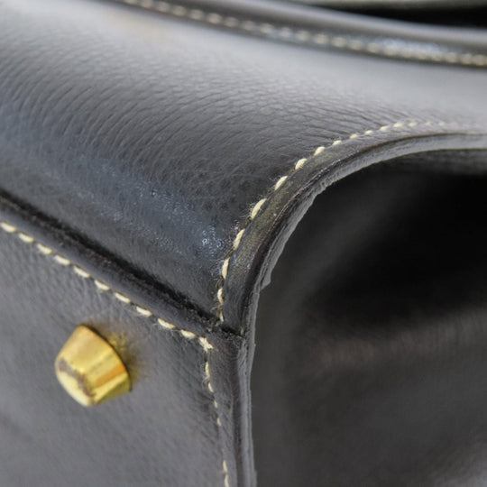 BALLY Handbag leather black 2WAY Women Used Authentic