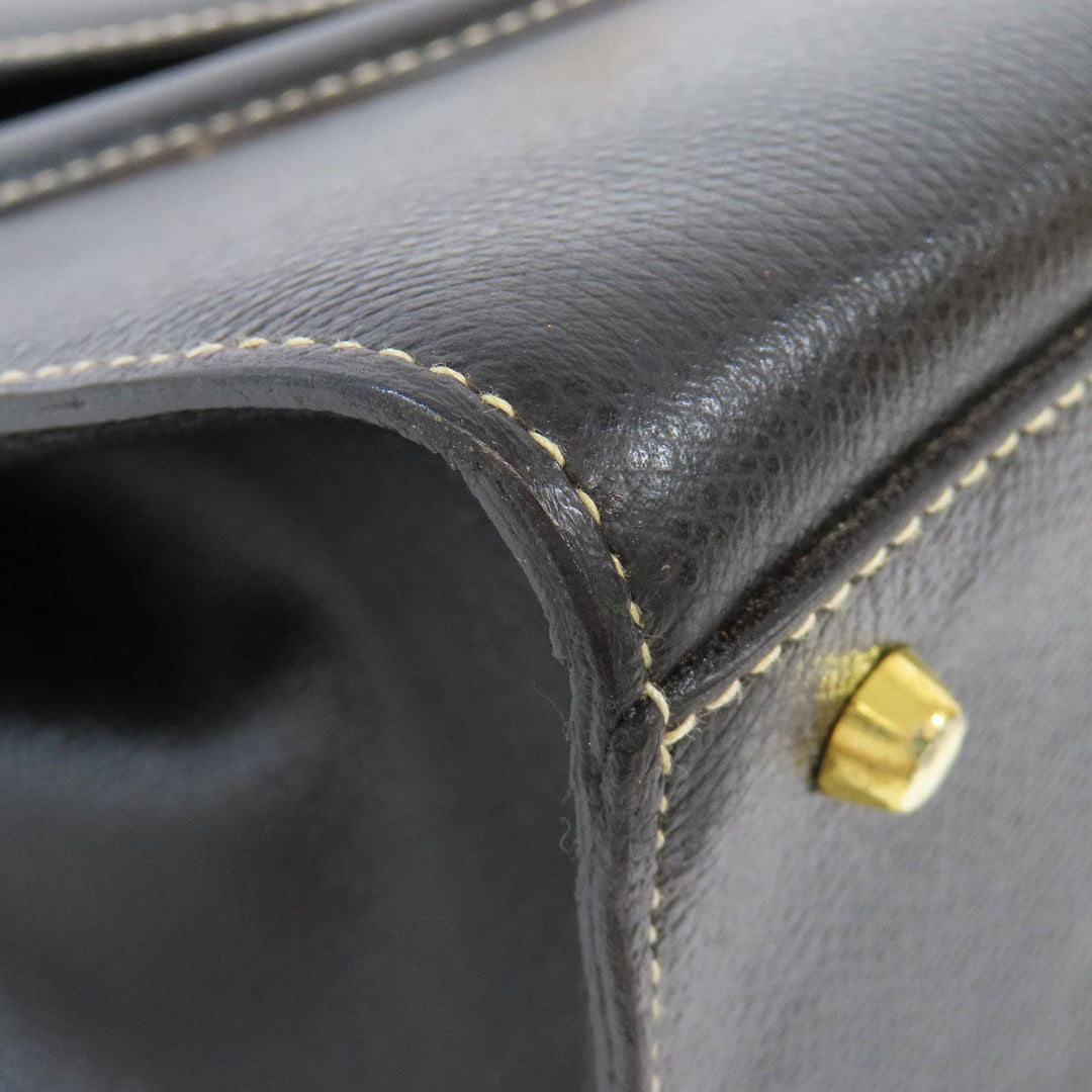 BALLY Handbag leather black 2WAY Women Used Authentic