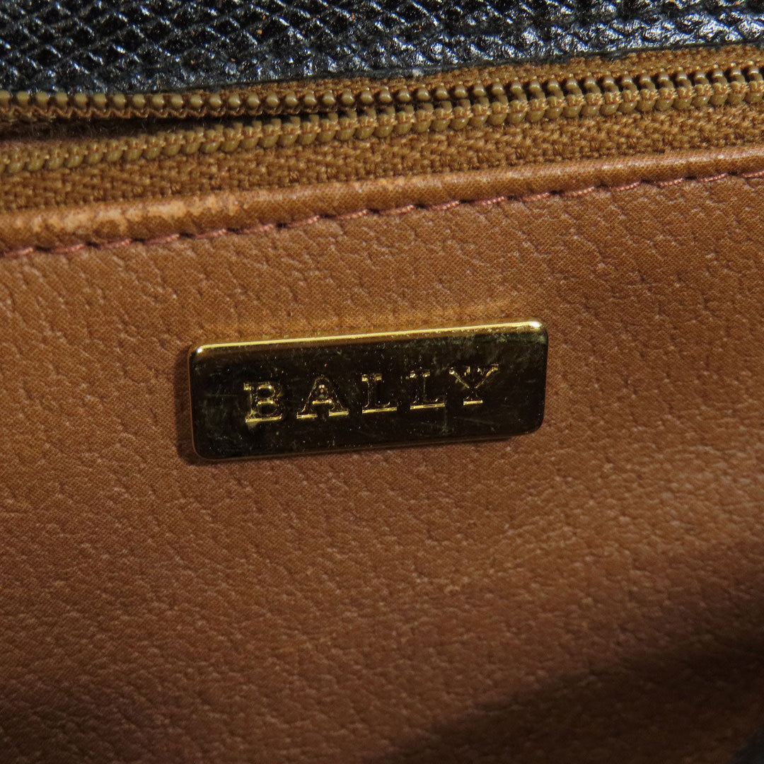 BALLY Handbag leather black 2WAY Women Used Authentic