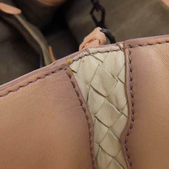 BOTTEGAVENETA Tote Bag leather pink INTRECCIATO Women Used Authentic