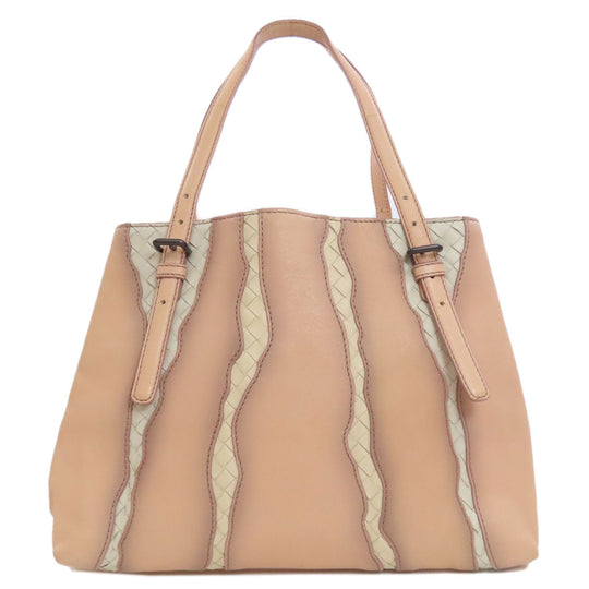 BOTTEGAVENETA Tote Bag leather pink INTRECCIATO Women Used Authentic