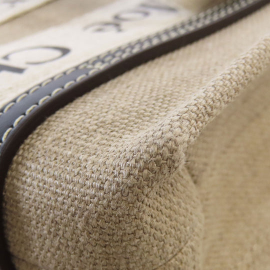 Chloe Handbag canvas beige Woody Mini 2WAY