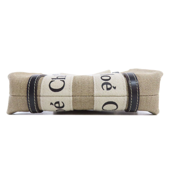 Chloe Handbag canvas beige Woody Mini 2WAY