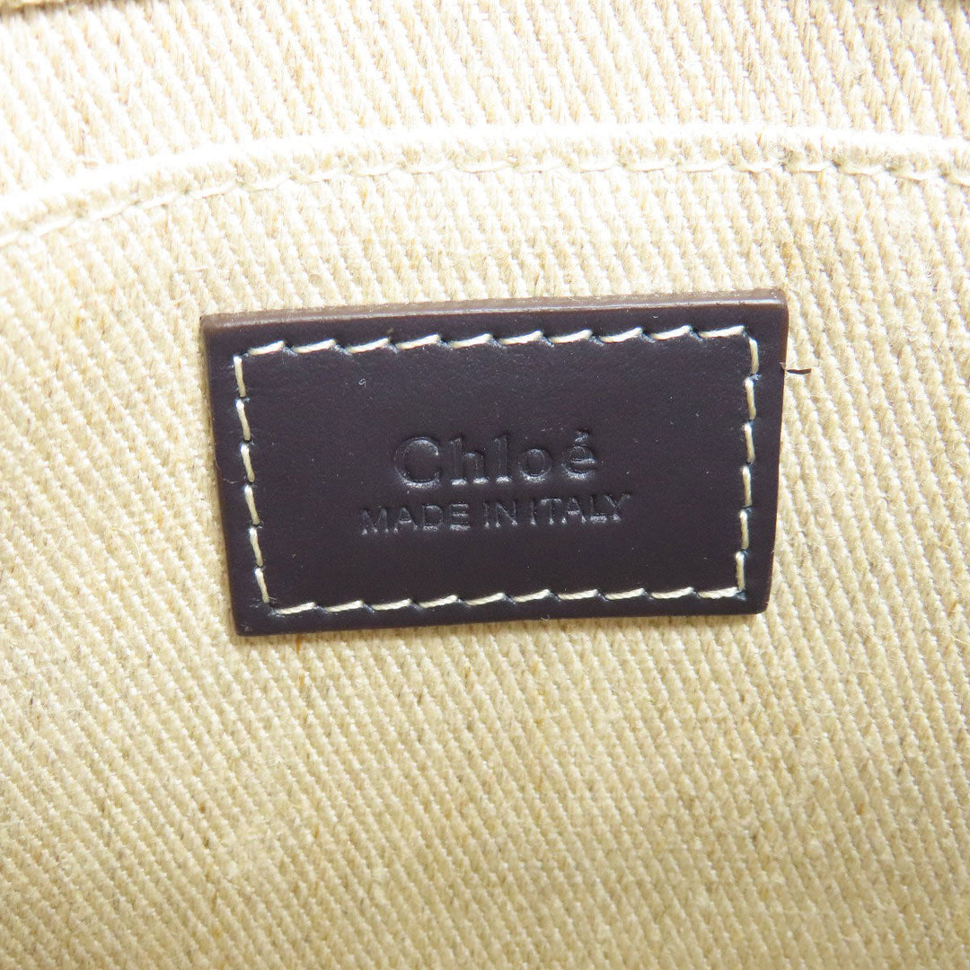 Chloe Handbag canvas beige Woody Mini 2WAY