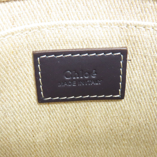 Chloe Handbag canvas beige Woody Mini 2WAY