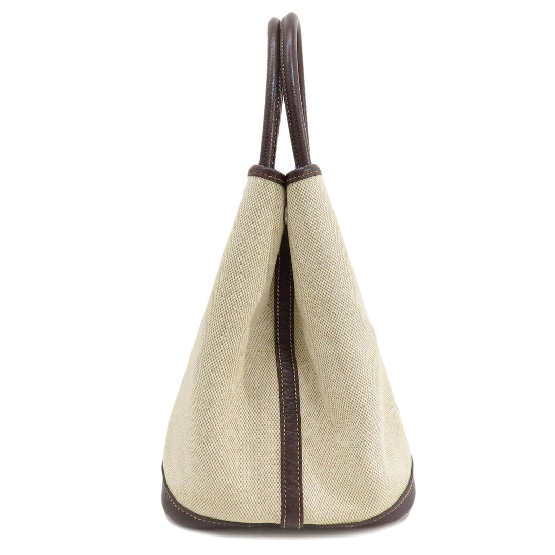 HERMES Tote Bag Tower ash beige Garden Party PM Maroon SilverMetal Women Used Authentic
