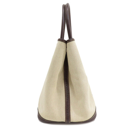 HERMES Tote Bag Tower ash beige Garden Party PM Maroon SilverMetal Women Used Authentic