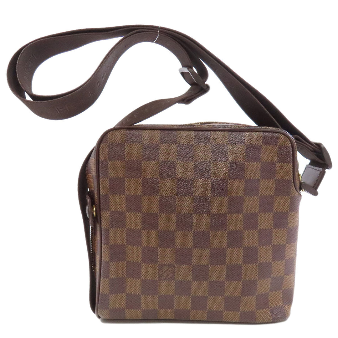 LOUIS VUITTON Shoulder Bag N41442 Damier canvas Brown Olaf PM Women Used Authentic