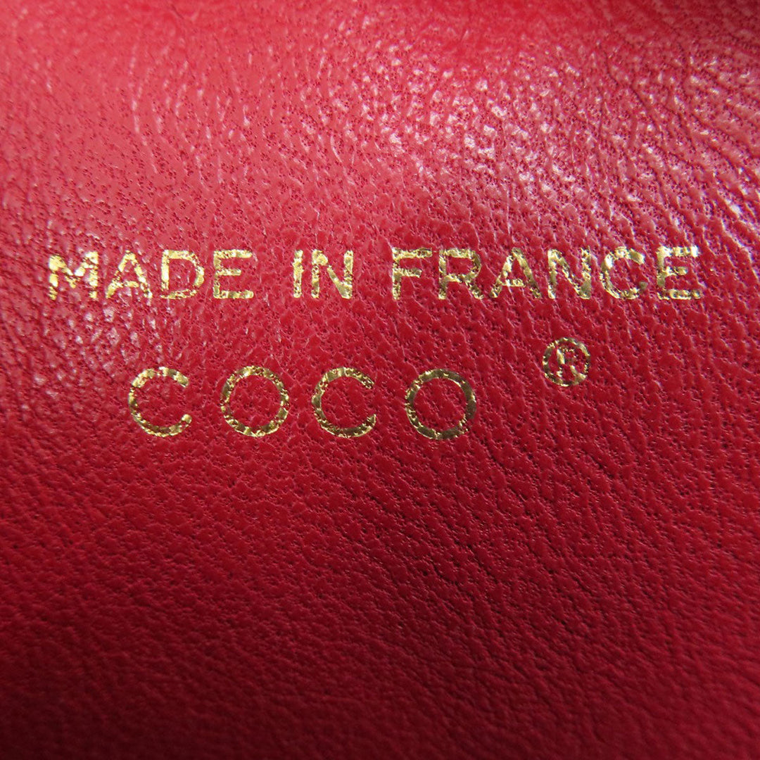 CHANEL Shoulder Bag lambskin Red COCO Mark Gold Metal Women Used Authentic