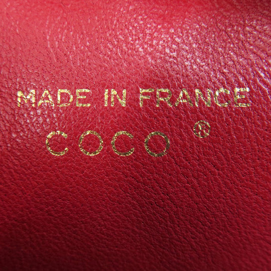CHANEL Shoulder Bag lambskin Red COCO Mark Gold Metal Women Used Authentic