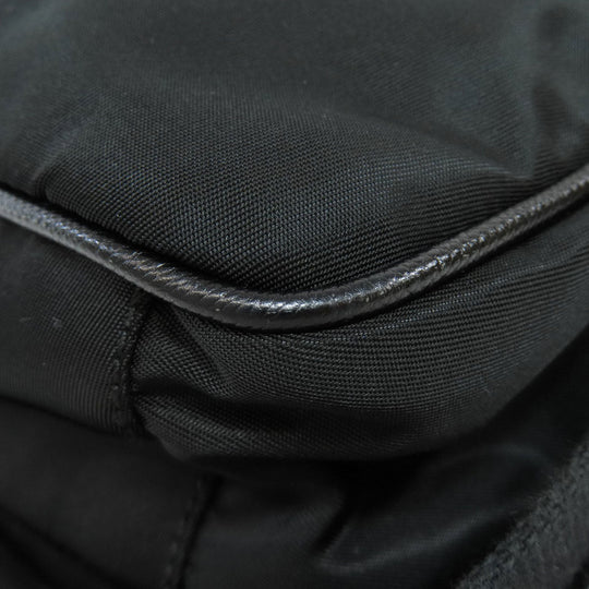 PRADA Shoulder Bag Nylon black logoMetal Women Used Authentic